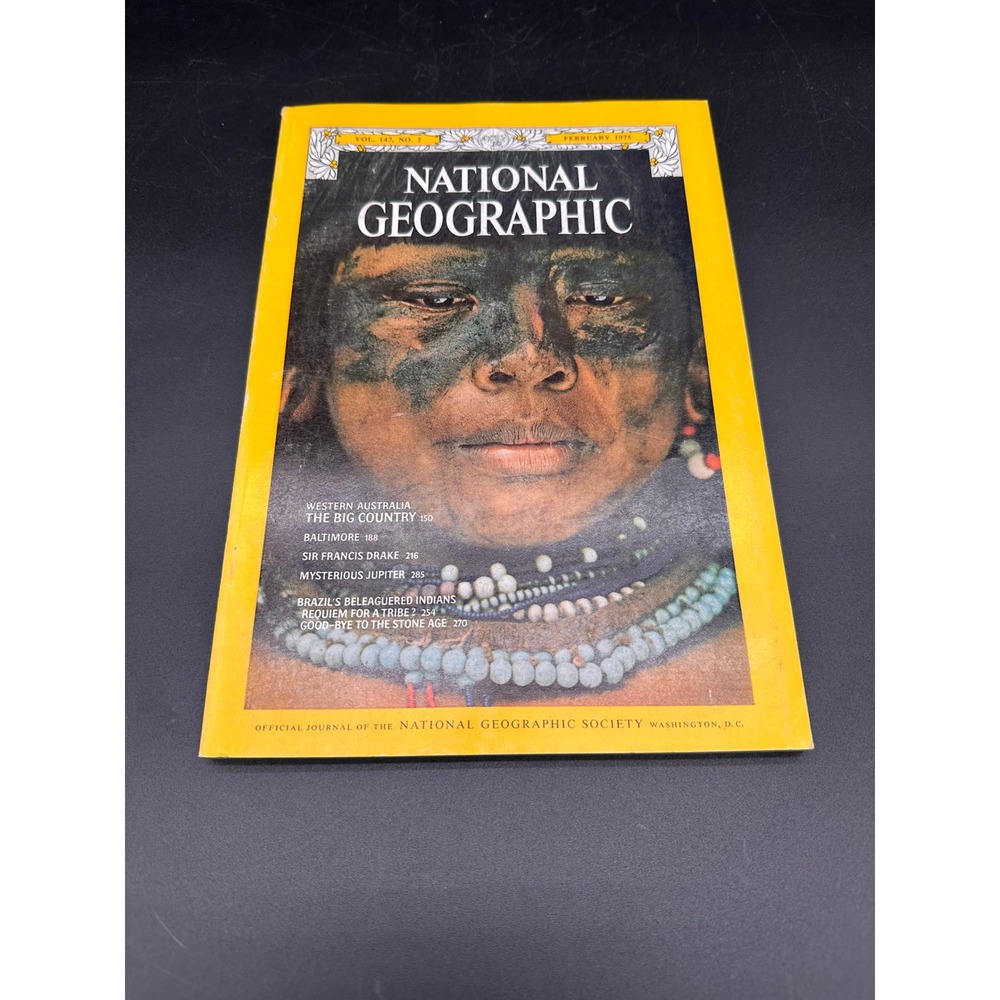 National Geographic February 1975 Magazine Sir Francis Drake Jupiter Brazil
